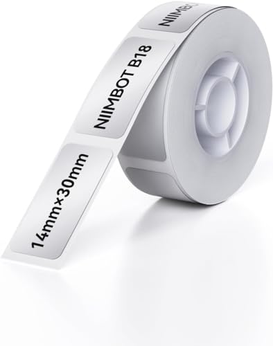 NIIMBOT Thermotransfer Etiketten Selbstklebende Rolle nur für B18 Etikettendrucker, PET Aufkleber Beschriftungsetiketten Etikettenband Wasserdicht Haltbares Schriftband,14 x 30 mm - 210pcs, Silber NIIMBOT Thermotransfer Etiketten Selbstklebende Rolle nur für B18 Etikettendrucker, PET Aufkleber Beschriftungsetiketten Etikettenband Wasserdicht Haltbares Schriftband,14 x 30 mm - 210pcs, Silber von NIIMBOT