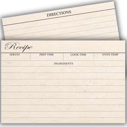 NIIVIIN Rustikale Rezeptkarten, 10,2 x 15,2 cm, doppelseitig, blanko, ultraglatt, rustikales Bauernhaus-Design, 50 dicke Karten NIIVIIN Rustikale Rezeptkarten, 10,2 x 15,2 cm, doppelseitig, blanko, ultraglatt, rustikales Bauernhaus-Design, 50 dicke Karten von NIIVIIN