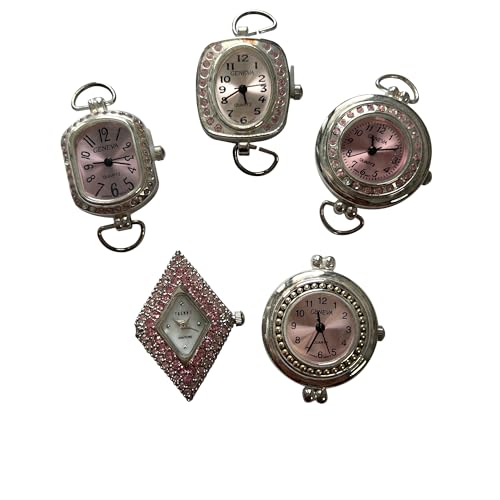 NIMI 5-teiliges Strass-Uhrenzifferblatt-Set für Perlenstickerei und Schmuckherstellung (Rosa) von NIMI