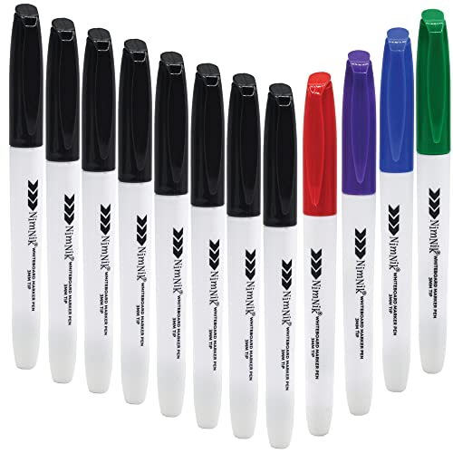 NIMNIK Whiteboard-Marker, feine Spitze, wischfrei, trocken abwischbar, Whiteboard-Stifte, 3 mm, 12 Stück, geruchsarm, feine Whiteboard-Marker für Kinder, Lehrer, Büro, Schulbedarf NIMNIK Whiteboard-Marker, feine Spitze, wischfrei, trocken abwischbar, Whiteboard-Stifte, 3 mm, 12 Stück, geruchsarm, feine Whiteboard-Marker für Kinder, Lehrer, Büro, Schulbedarf von NIMNIK