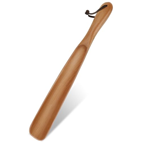 NINEMAX Schuhanzieher Lang Holz 38cm,Schuhlöffel Langer Stabil Buche Schuhloeffel mit Lederband für Männer Frauen Senioren NINEMAX Schuhanzieher Lang Holz 38cm,Schuhlöffel Langer Stabil Buche Schuhloeffel mit Lederband für Männer Frauen Senioren von NINEMAX