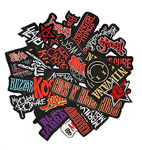 25 Stück gemischte Flicken zum Aufbügeln auf Kleidung Stickerei Abzeichen Kleidung Aufkleber Jacke Applikation Punk Musik 25 Stück gemischte Flicken zum Aufbügeln auf Kleidung Stickerei Abzeichen Kleidung Aufkleber Jacke Applikation Punk Musik von NINENINE