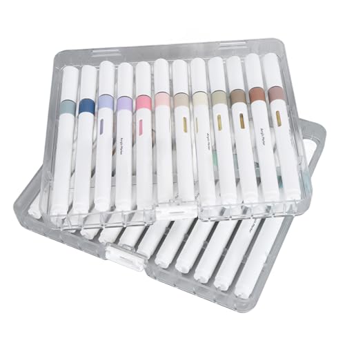 Acrylfarbenmarkierungen Set, 24 Farben Farbstifte mit Abbaubarer, Direkter Flüssigkeitsmarker Stift für Gesteinsmalerei, Karten, Holz, Stoff von NINESHE