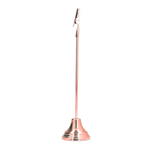 Inhaber der Eisentabellenzahl, Starker Clip Table Zahl Besitzt Keine Slip Basis, Fotodehalter für Office Schreibwaren, DIY, Dokumentorganisation (Roségold) von NINESHE