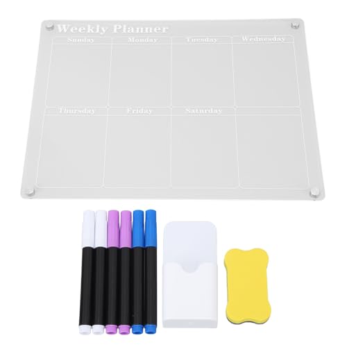 Magnetischer Wöchentlicher Essensplaner aus Acryl mit Marker Radiergummi, 15,7 X 11,8 Zoll, Durchsichtige, Wiederverwendbare Trockenlöschtafeln, Memotafel, Planungstafel Magnetischer Wöchentlicher Essensplaner aus Acryl mit Marker Radiergummi, 15,7 X 11,8 Zoll, Durchsichtige, Wiederverwendbare Trockenlöschtafeln, Memotafel, Planungstafel von NINESHE