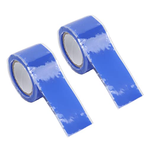 NINESHE 2 PCs Selbstverschmelzung Silikonband, 4,9 Fuß x 1 Zoll wasserdämm Isolierung Leck Silikon Selbstvermesserte Klebeband, Silikonklebeband für Wasserrohrschlauche Reparatur (Blau) von NINESHE
