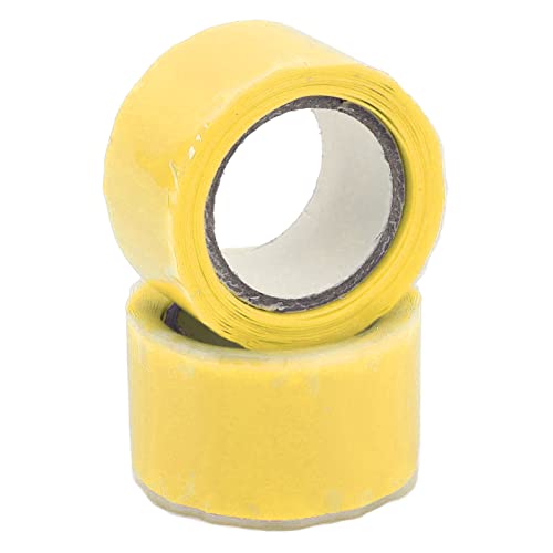 NINESHE 2 PCs Selbstverschmelzung Silikonband, 4,9 Fuß x 1 Zoll wasserdämm Isolierung Leck Silikon Selbstvermesserte Klebeband, Silikonklebeband für Wasserrohrschlauche Reparatur (Gelb) von NINESHE
