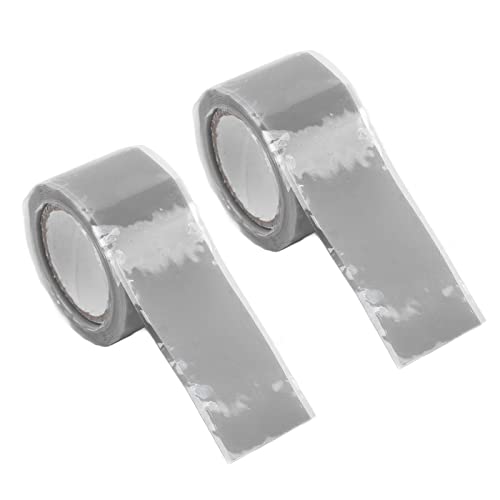 NINESHE 2 PCs Selbstverschmelzung Silikonband, 4,9 Fuß x 1 Zoll wasserdämm Isolierung Leck Silikon Selbstvermesserte Klebeband, Silikonklebeband für Wasserrohrschlauche Reparatur (Grau) von NINESHE