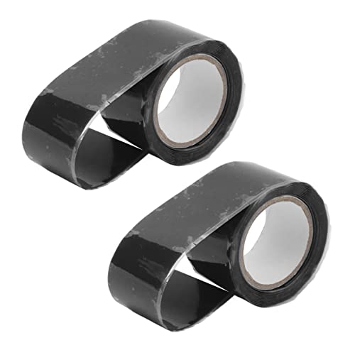 NINESHE 2 PCs Selbstverschmelzung Silikonband, 4,9 Fuß x 1 Zoll wasserdämm Isolierung Leck Silikon Selbstvermesserte Klebeband, Silikonklebeband für Wasserrohrschlauche Reparatur (Schwarz) von NINESHE
