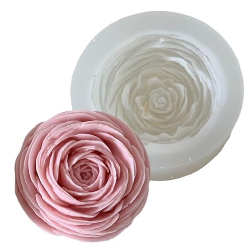 3D-Blumen-Silikon-Kerzenformen, Lotus/Rose/Iris/Kamelie, Blume, Seife, Gips, Harz, Gießform, Fondant, Schokolade, Kuchen, Backwerkzeuge (Buttercup) von NINEXY