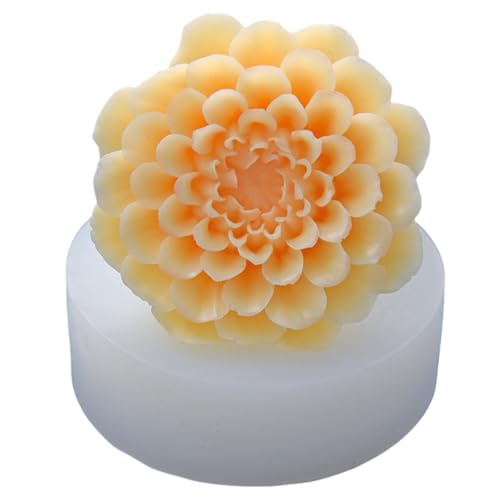 3D-Blumen-Silikon-Kerzenformen, Lotus/Rose/Iris/Kamelie, Blume, Seife, Gips, Harz, Gießform, Fondant, Schokolade, Kuchen, Backwerkzeuge (Dahlie) von NINEXY