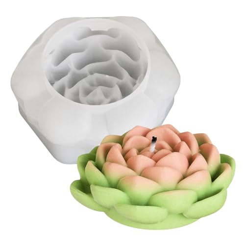 3D-Blumen-Silikon-Kerzenformen, Lotus/Rose/Iris/Kamelie, Blume, Seife, Gips, Harz, Gießform, Fondant, Schokolade, Kuchen, Backwerkzeuge (Lotus A) von NINEXY