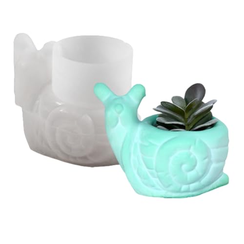 3D-Tier-Blumentopf-Vase, Silikonform für Harz, Gips, Beton, Zement, Ton, Sukkulenten, Übertopf, Epoxidharz, Set für DIY-Kerzen, Stifthalter, Sukkulententententopf (Schnecke) von NINEXY