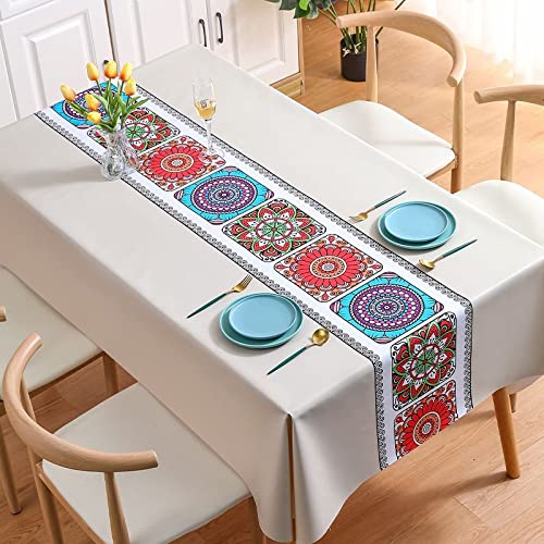 NINGHOME Antifouling,100x160cm,Elegante Linoleum-Tischdecke, abwischbare rechteckige rechteckige PVC-Linoleum-Vinyl-Tischdecke, wasserdicht von NINGHOME