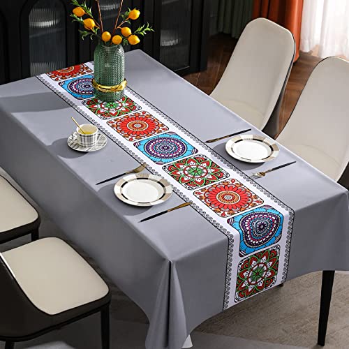 NINGHOME Tischdecke,140x200cm,PVC Tischdecke Quadrat für Küche Esstisch Kunststoff Wischtuchreinigung Tischdecke für Indoor Outdoor von NINGHOME