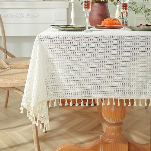 NINGHOME Tischdecke für Zuhause,150x220cm,Längliche Tischtuch Staubdicht Knitterfrei Leinen Tischdecke für Restaurant Picknick Küchen Tischdekoration NINGHOME Tischdecke für Zuhause,150x220cm,Längliche Tischtuch Staubdicht Knitterfrei Leinen Tischdecke für Restaurant Picknick Küchen Tischdekoration von NINGHOME