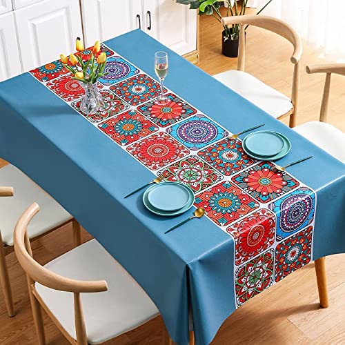 NINGHOME Wasser- und ölbeständig,100x160cm,Elegante Linoleum-Tischdecke, abwischbare rechteckige rechteckige PVC-Linoleum-Vinyl-Tischdecke, wasserdicht von NINGHOME