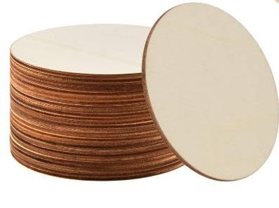 NINGWAAN Holzkreise, 15,2 cm, 60 Stück, unlackierte runde Scheiben für Bastelarbeiten, Malerei, Heimdekoration von NINGWAAN