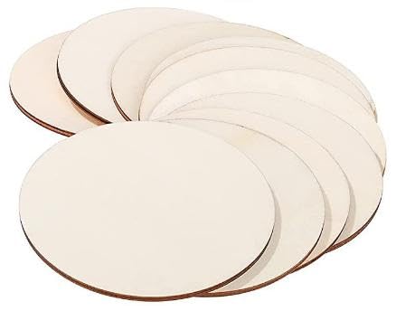 NINGWAAN Holzkreise, 5,1 cm runde Holzscheiben für DIY Handwerk, Heimdekorationen, 300 Stück von NINGWAAN