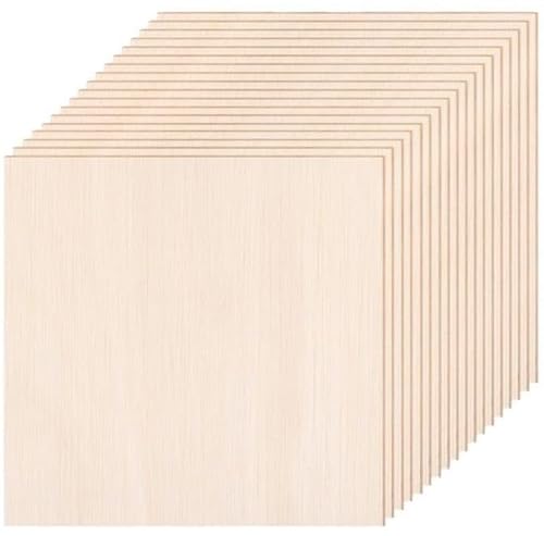 NINGWAAN Unlackierte Lindenholz-Sperrholzplatten, 30,5 x 30,5 cm, 0,6 cm dick, 8 Stück, für Bastelarbeiten und Projekte von NINGWAAN