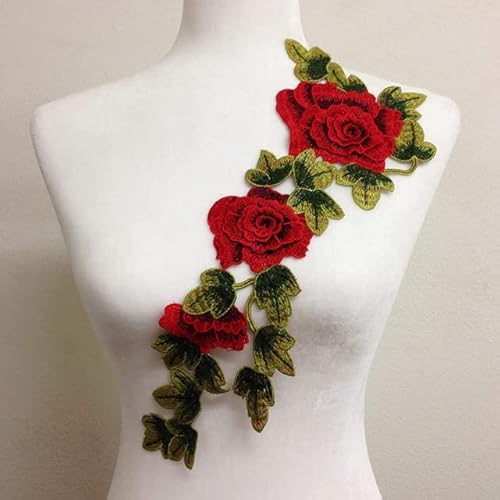 1 Stück Rosenblüten-Aufnäher zum Aufnähen für Kleid, Hut, Tasche, Jeans, Applikation, Basteln, Kleidung von NINOMA