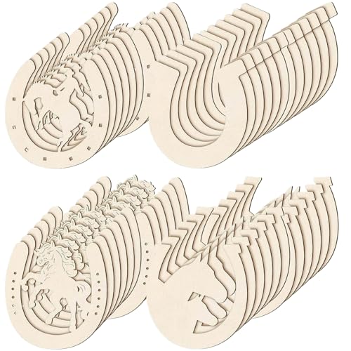 48Pcs Horseshoe Decor 4 Styles Christmas Horseshoes Discs Slices, Unfinished Wood Horseshoe Shape Hollow Cutouts for Christmas Craft DIY Home DecorationHorseshoes 48Pcs Horseshoe Decor 4 Styles Christmas Horseshoes Discs Slices, Unfinished Wood Horseshoe Shape Hollow Cutouts for Christmas Craft DIY Home DecorationHorseshoes von NIOMICO