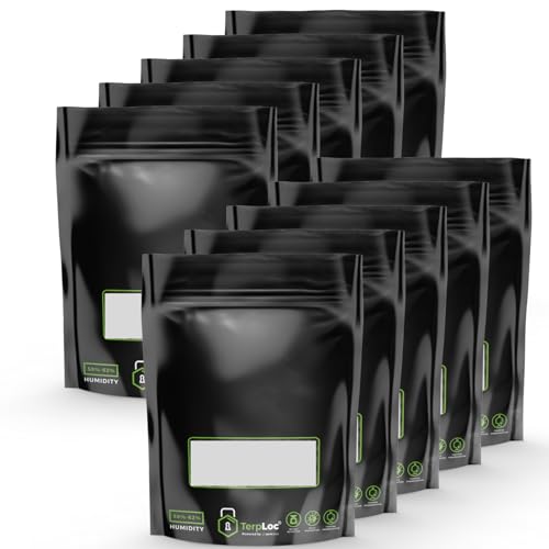 Terploc Grove Bags 10 Stück für 30g Füllmenge Einschweiß- und Zipbeutel mit Feuchtigkeitskontrolle Weed Humidor Beutel mit relativer Luftfeuchtigkeit zwischen 58 und 62% (10, 30 Gramm) von NIPORO