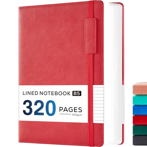 Leder-Notizbuch Journal, B5 Notizblock, Notizbuch, Hardcover, mit 320 Seiten, Premium liniertes Papier, kein Verlaufen, Leder-Tagebücher für Damen und Herren, Arbeit, Schreiben, Innentasche, Leder-Notizbuch Journal, B5 Notizblock, Notizbuch, Hardcover, mit 320 Seiten, Premium liniertes Papier, kein Verlaufen, Leder-Tagebücher für Damen und Herren, Arbeit, Schreiben, Innentasche, von NIRMIRO