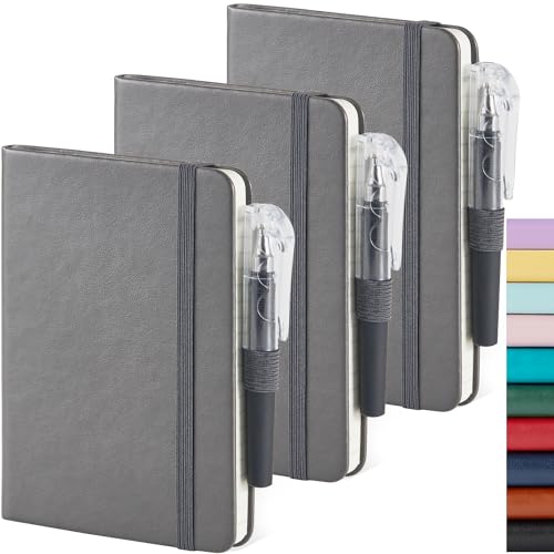 NIRMIRO Kleines Taschennotizbuch für Männer/Frauen, 3 Stück, A6, Mini-Notizblock, Notizbuch, 9,4 x 14,5 cm, mit Stifthalter für Arbeit, Reisen, Schreiben, Leder, Grau NIRMIRO Kleines Taschennotizbuch für Männer/Frauen, 3 Stück, A6, Mini-Notizblock, Notizbuch, 9,4 x 14,5 cm, mit Stifthalter für Arbeit, Reisen, Schreiben, Leder, Grau von NIRMIRO