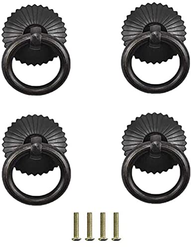 Antike Ringgriffe Ringgriffe, 4 Stück, Tropfenringgriff, 35 mm, chinesischer Stil, antiker Messingringgriff, Küchenschränke, Kleiderschrank, Schublade, Möbelbeschläge, Retro-Stil, kleiner Zugring(Svar von NIRNHYRUR