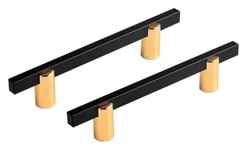NIRNHYRUR Goldgriffe 2 Pcs Aluminium Legierung Schrank Schublade Griffe Möbel Tür Zieht for Küche Schränke Schlafzimmer Kleiderschrank,(Length 150mm) von NIRNHYRUR
