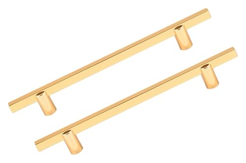 NIRNHYRUR Goldgriffe 2 Pcs Schrank Tür Griffe Solide Küche Schrank Zieht Aluminium Legierung Möbel Griffe,(Length 230mm) von NIRNHYRUR