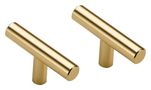 NIRNHYRUR Goldgriffe 2 Stück Schrankschubladengriffe aus Aluminiumlegierung, Kleiderschranktürgriffe mit Schrauben(Length 59mm) von NIRNHYRUR