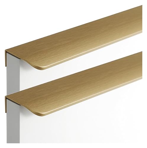NIRNHYRUR Goldgriffe 2 Stück versteckte Griffe for Küchenschubladen, unsichtbare Schranktürgriffe aus Aluminiumlegierung for Kleiderschrankmöbel(Length 80mm) von NIRNHYRUR