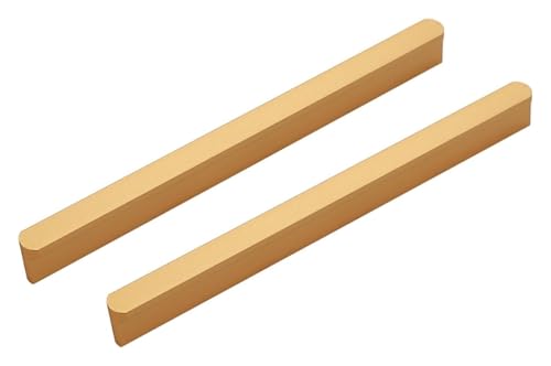 NIRNHYRUR Goldgriffe Champagnergoldene Schrankgriffe, 2 Stück, Küchenschrankgriffe, T-förmige Möbeltürgriffe, Schubladengriffe aus Metall, Aluminiumlegierung(Length 80mm) von NIRNHYRUR