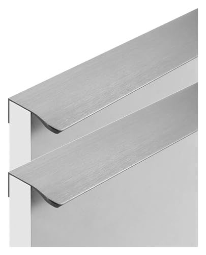 NIRNHYRUR Goldgriffe Küchengriffe aus Aluminiumlegierung, graue Möbeltürgriffe, versteckte Schrankschubladengriffe, 2 Stück(Length 150mm) von NIRNHYRUR
