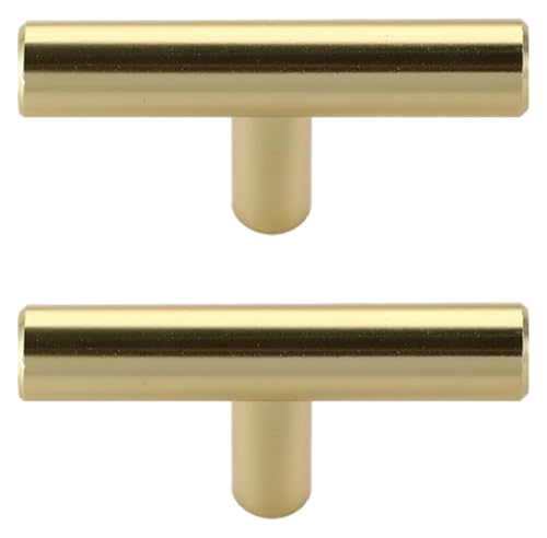NIRNHYRUR Goldgriffe Möbelgriffe aus massivem Aluminium, Schubladengriffe aus Metall for Küchenschränke, Schlafzimmer, Kleiderschrank, 2 Stück(Length 60mm) von NIRNHYRUR
