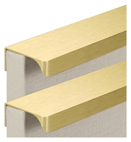 NIRNHYRUR Goldgriffe Schranktürgriffe, unsichtbare Küchenschrankgriffe, Schrankschubladengriffe, 2 Stück(Length 300mm) von NIRNHYRUR