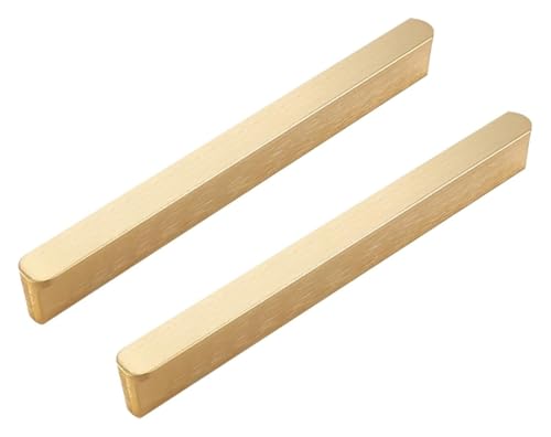 NIRNHYRUR Goldgriffe T-förmige Schranktürgriffe, 2 Stück, Küchenschrankgriffe, Massive Aluminiumlegierung, gebürstete Oberfläche(Length 1200mm) von NIRNHYRUR