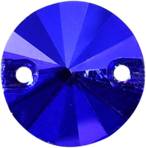 NIRNHYRUR Lenkrollen Runder Rivoli Bester Glaskristall AB Aufnäher Strass Viele Farben Flatback Glasstein Nähen Strass Hochzeitskleid(Sapphire Ab) von NIRNHYRUR