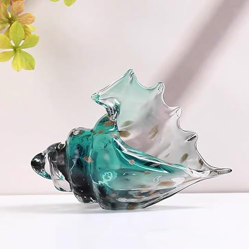 NIRNHYRUR Lenkrollen Statue, Kristallornament, Meerestier, zur Dekoration, handgefertigte Glaskunst-Figur, Skulptur for Tischplatte, Heimaquarium,(Blue,21x14cm) von NIRNHYRUR