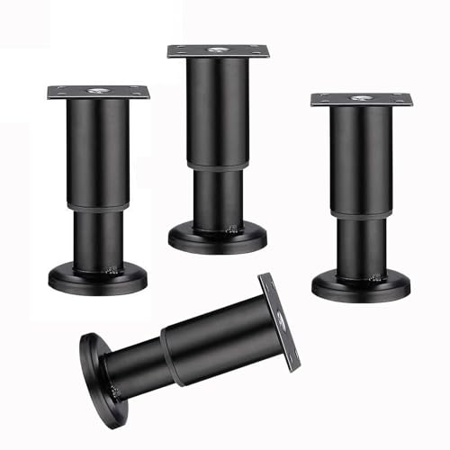 NIRNHYRUR Möbelbeine 4 Stück 15 cm Möbelbeine, Möbelfüße aus feinem Eisen, dreieckiger Stützfuß, DIY-Ersatz for Nachttisch, Kleiderschrank, Schrank, Sofa(Black,12cm) von NIRNHYRUR