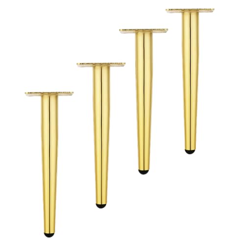 NIRNHYRUR Möbelbeine 4 Stück Edelstahlbeine Möbelfüße, Bettbeine Küchenschrankfüße, Couch-Sofabeine Set(Bright Gold,55cm) von NIRNHYRUR