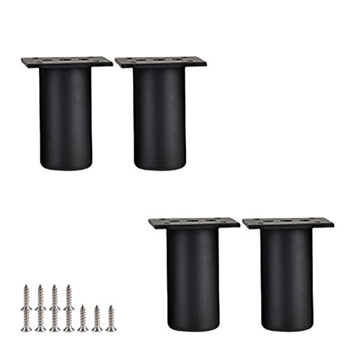 NIRNHYRUR Möbelbeine 4 Stück Möbelbeine, Möbelfüße aus Aluminiumlegierung, verstellbare DIY-Metallbeine, höhenverstellbare Tischfüße von 0–10 mm(Black) von NIRNHYRUR