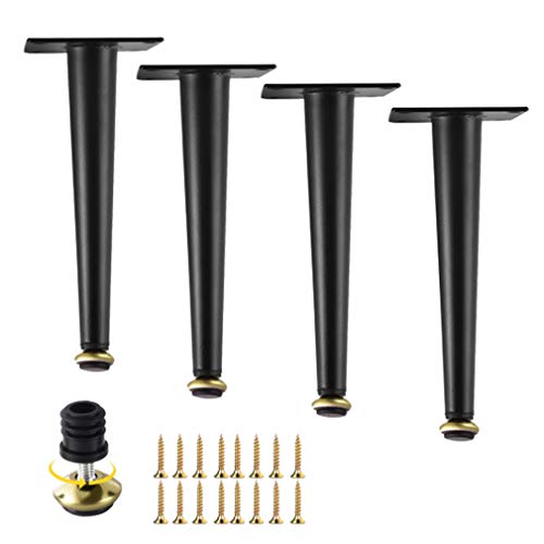 NIRNHYRUR Möbelbeine 4 Stück Schwarze Möbelbeine, verstellbare Sofafüße, Eisen-Tischbeine for Fernseher und Schreibtische, Stützbeine for Metallmöbel(Straight,30.5cm/12in) von NIRNHYRUR