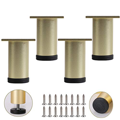 NIRNHYRUR Möbelbeine 4 Stück Tischbeine, Moderne Sofabeine, Dreiecksdesign DIY Metallmöbelbeine, Möbelzubehör for Tischschrank-Metallbeine(Gold,8cm/3.1in) von NIRNHYRUR