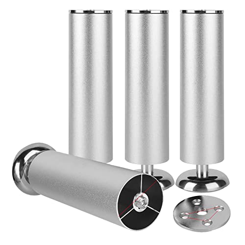 NIRNHYRUR Möbelbeine 4 Stück verstellbare Möbelbeine, Moderne Couch-Sofafüße aus Metall, runde DIY-Ersatzfüße for die Küche(18cm/7.09in) von NIRNHYRUR