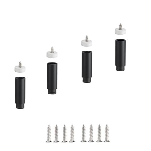 NIRNHYRUR Möbelbeine 4 Stück verstellbare Schrankbeine, Sofa-Ersatzmöbelfüße, Tischfüße aus Aluminiumlegierung for den Schreibtisch(Black,4cm(1.6in)) von NIRNHYRUR