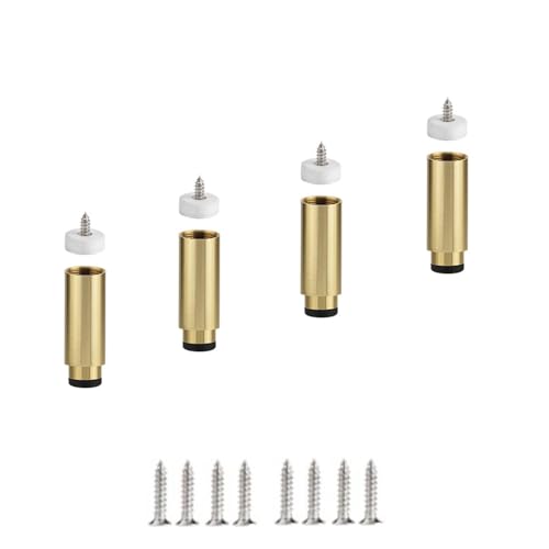 NIRNHYRUR Möbelbeine 4 Stück verstellbare Schrankbeine, Sofa-Ersatzmöbelfüße, Tischfüße aus Aluminiumlegierung for den Schreibtisch(Gold,11cm(4.3in)) von NIRNHYRUR