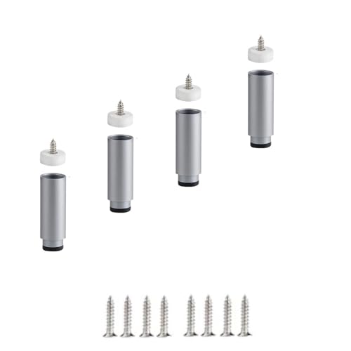 NIRNHYRUR Möbelbeine 4 Stück verstellbare Schrankbeine, Sofa-Ersatzmöbelfüße, Tischfüße aus Aluminiumlegierung for den Schreibtisch(Gray,24cm(9.4in)) von NIRNHYRUR